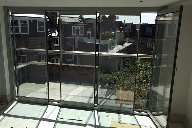 Each glass panel sliding individually